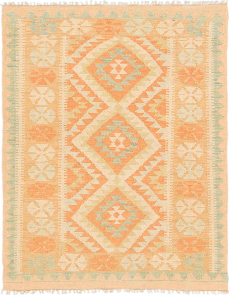 Detail image of 3' 2 x 5' Hand Woven Kilim Waziri Wool Rug
