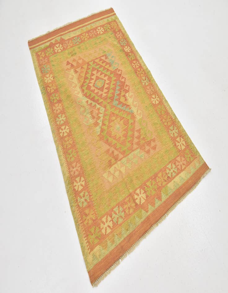 Detail image of 3' 2 x 5'  Hand Woven Kilim Waziri Wool Rug