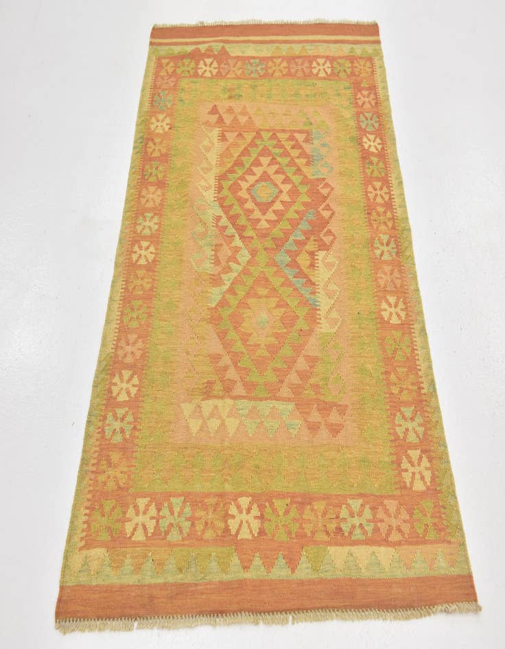 Detail image of 3' 2 x 5'  Hand Woven Kilim Waziri Wool Rug