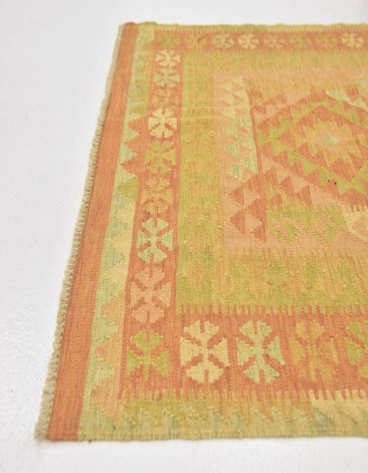 Detail image of 3' 2 x 5'  Hand Woven Kilim Waziri Wool Rug
