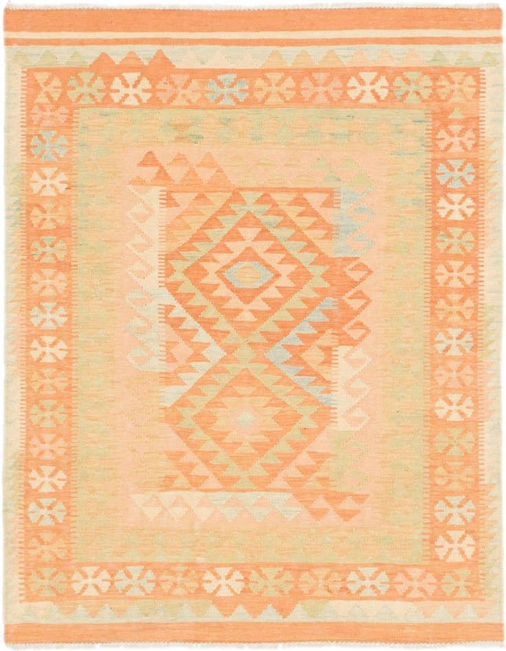 Detail image of 3' 2 x 5' Hand Woven Kilim Waziri Wool Rug