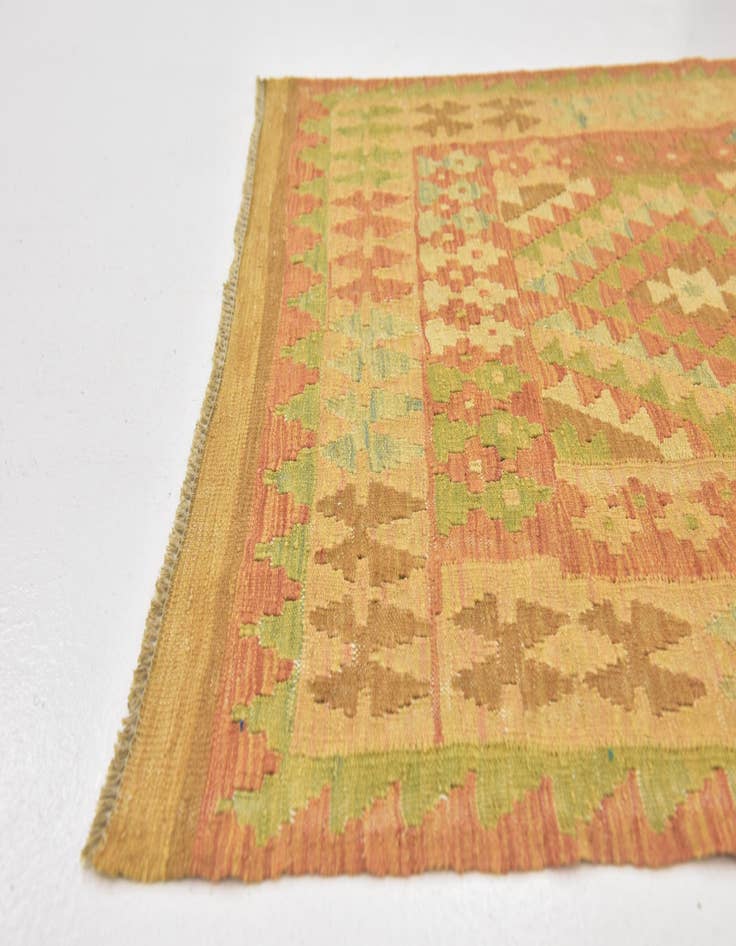 Detail image of 3' 2 x 4' 9  Hand Woven Kilim Waziri Wool Rug