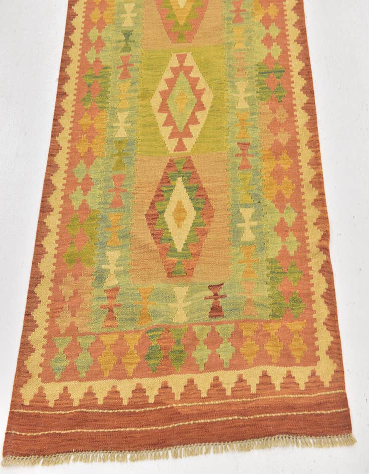 Detail image of 3' 2 x 5'  Hand Woven Kilim Waziri Wool Rug