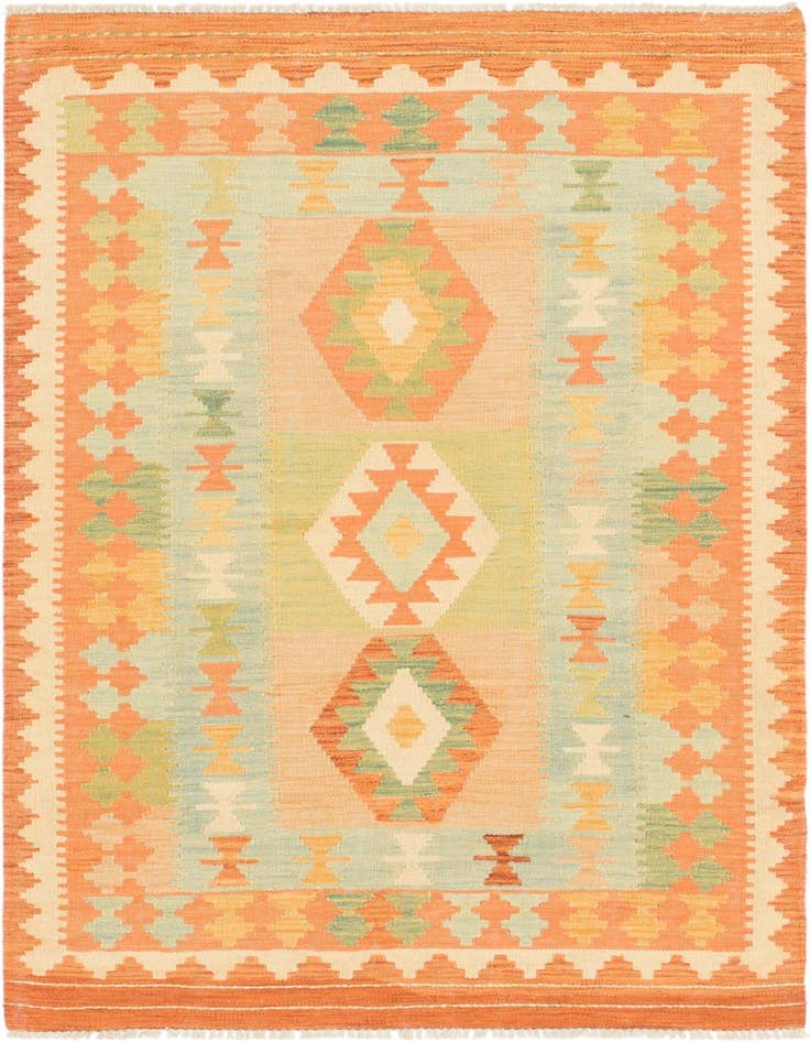 Detail image of 3' 2 x 5' Hand Woven Kilim Waziri Wool Rug