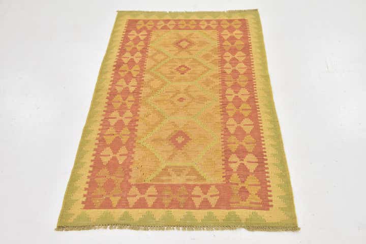 90cm x 145cm Hand Woven Kilim Waziri Wool Rug