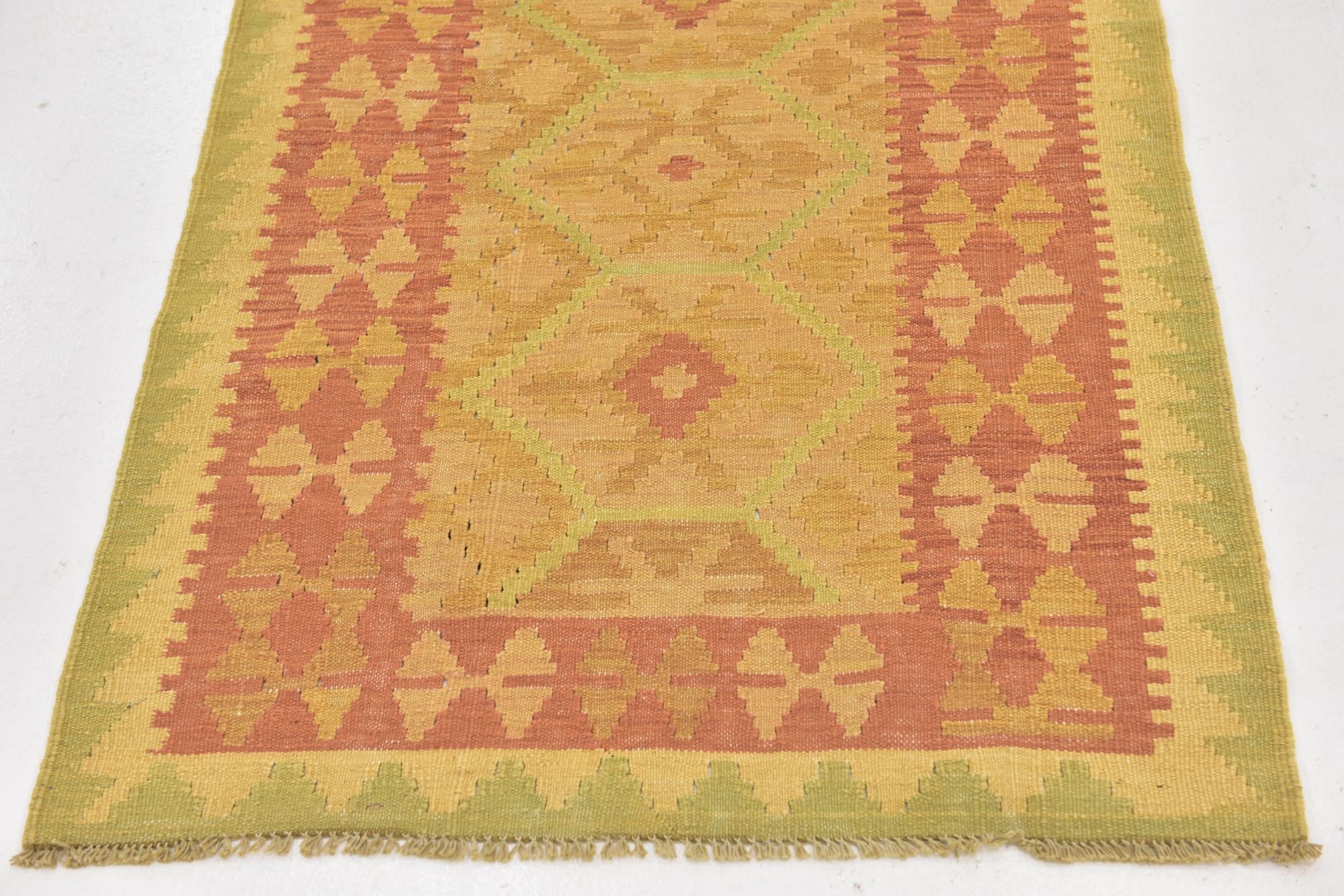 90cm x 145cm Hand Woven Kilim Waziri Wool Rug