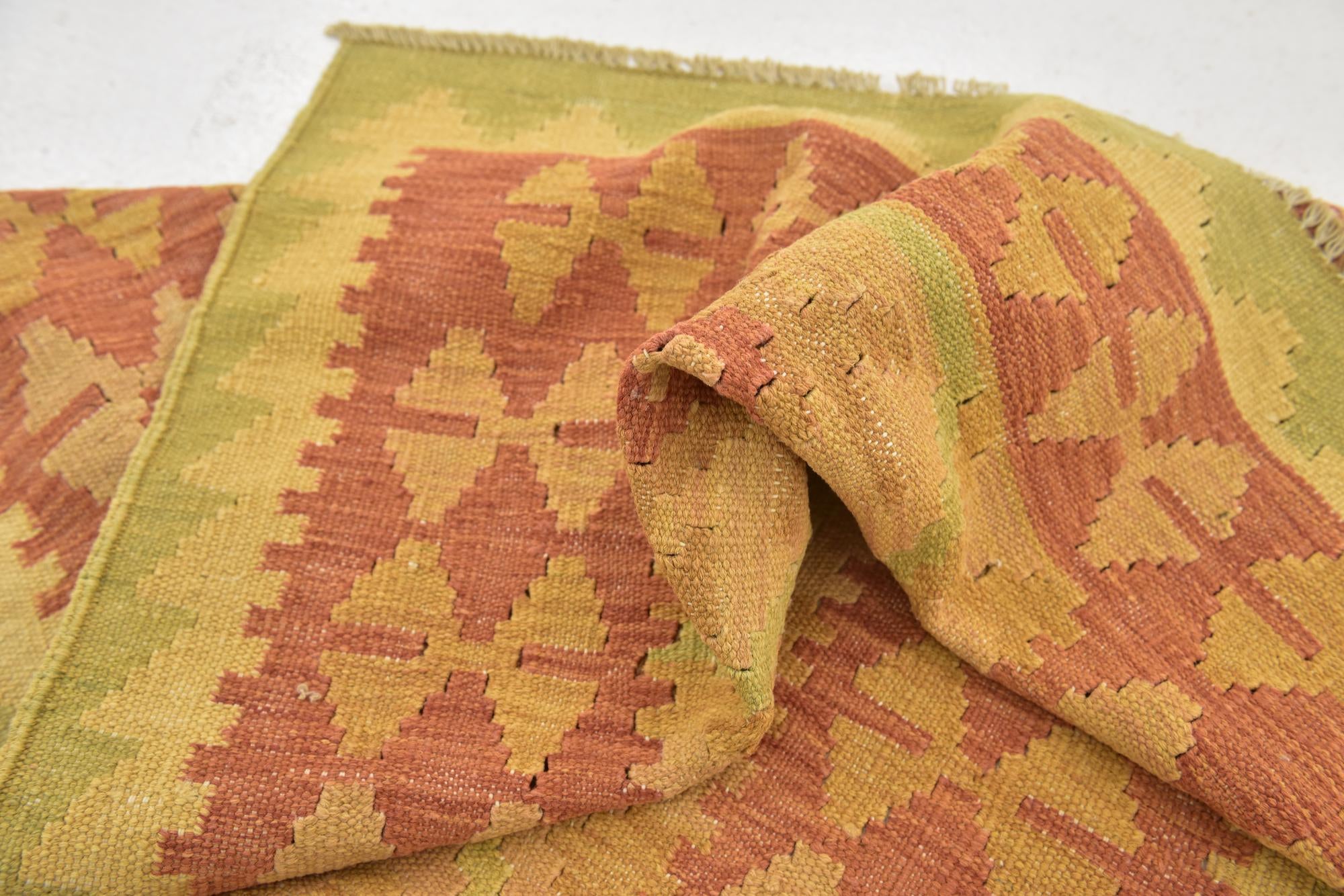 90cm x 145cm Hand Woven Kilim Waziri Wool Rug