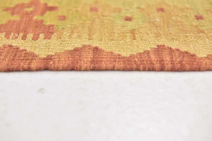 3' 2 x 4' 10 Hand Woven Kilim Waziri Wool Rug