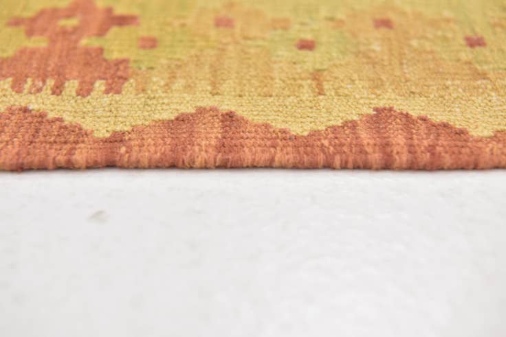 Detail image of 3' 2 x 4' 10 Hand Woven Kilim Waziri Wool Rug