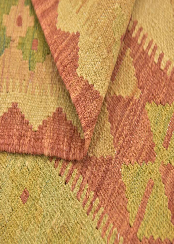 3' 2 x 4' 10 Hand Woven Kilim Waziri Wool Rug