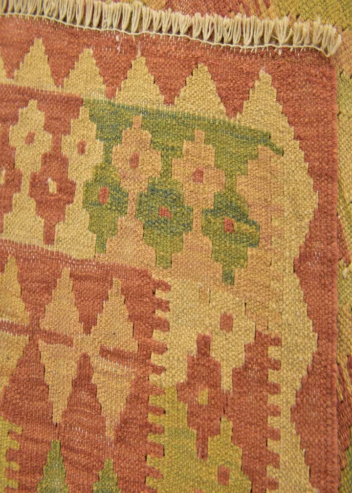 3' 2 x 4' 10 Hand Woven Kilim Waziri Wool Rug