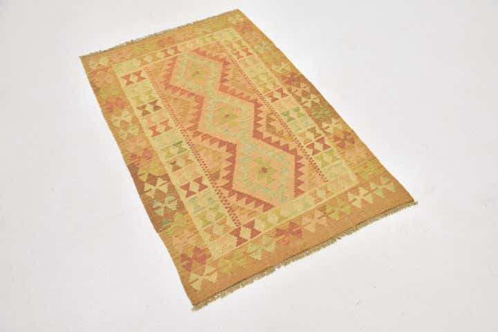 2' 8 x 4' Hand Woven Kilim Waziri Wool Rug