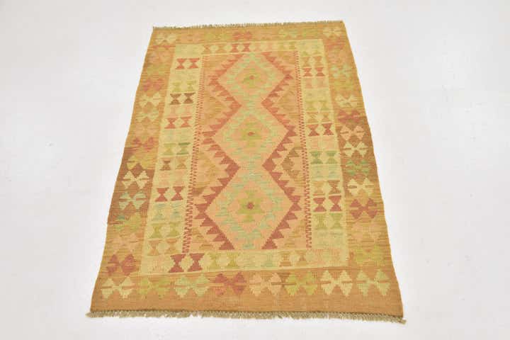 2' 8 x 4' Hand Woven Kilim Waziri Wool Rug