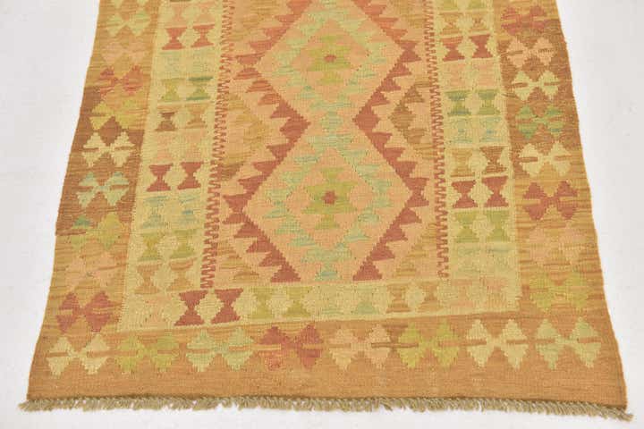 2' 8 x 4' Hand Woven Kilim Waziri Wool Rug