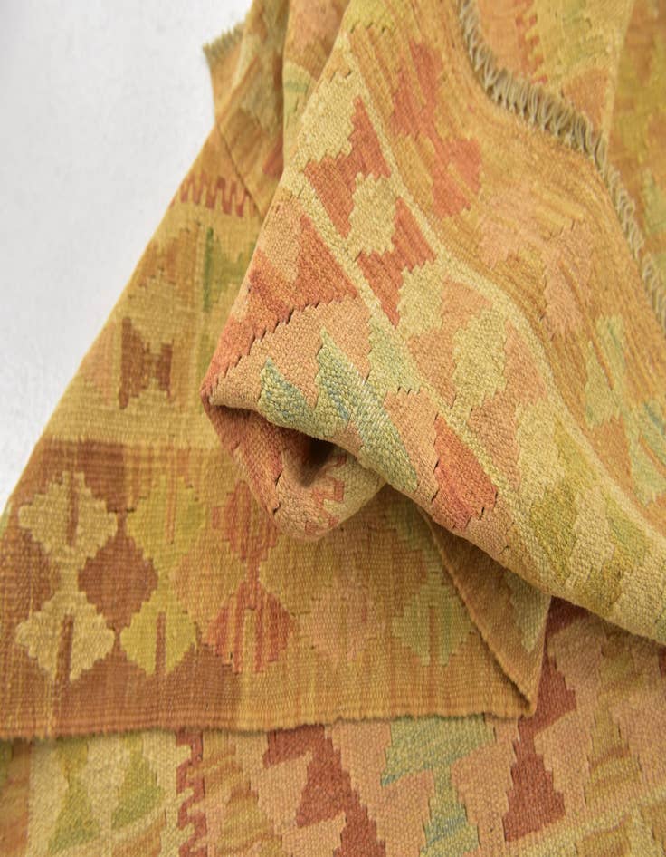 Detail image of 2' 8 x 4'  Hand Woven Kilim Waziri Wool Rug