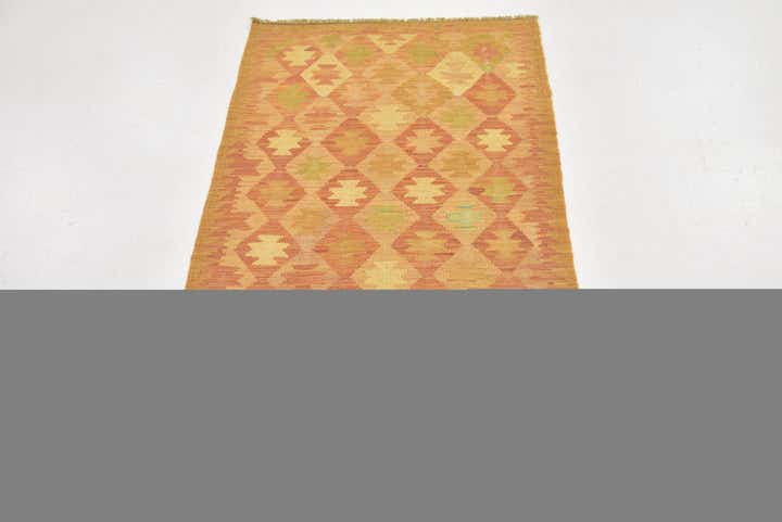 2' 6 x 4' Hand Woven Kilim Waziri Wool Rug