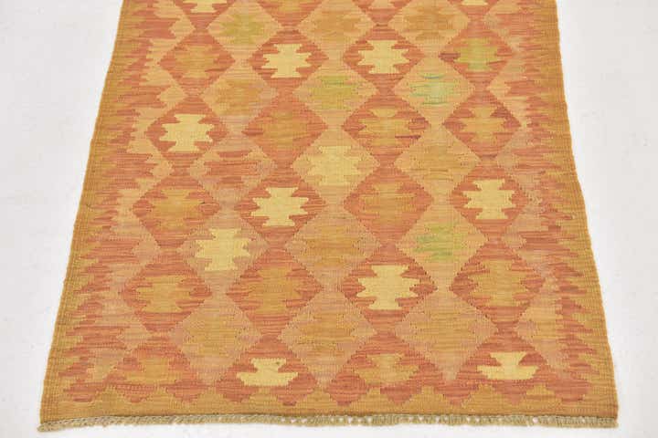 2' 6 x 4' Hand Woven Kilim Waziri Wool Rug