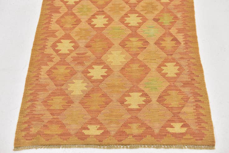 Detail image of 2' 6 x 4' Hand Woven Kilim Waziri Wool Rug