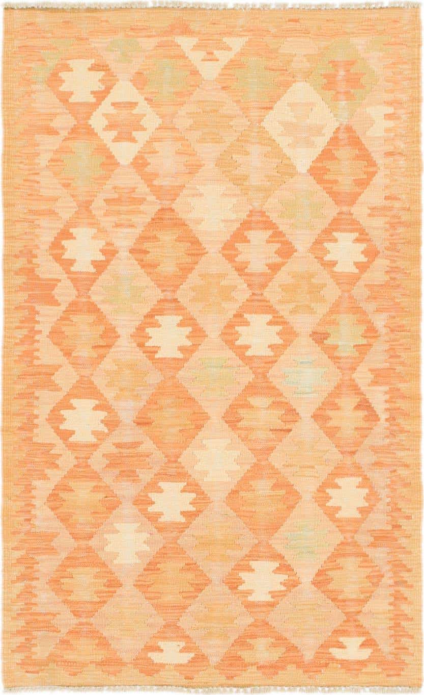 2' 6 x 4' Hand Woven Kilim Waziri Wool Rug