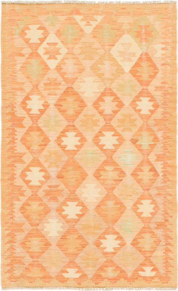 2' 6 x 4' Hand Woven Kilim Waziri Wool Rug