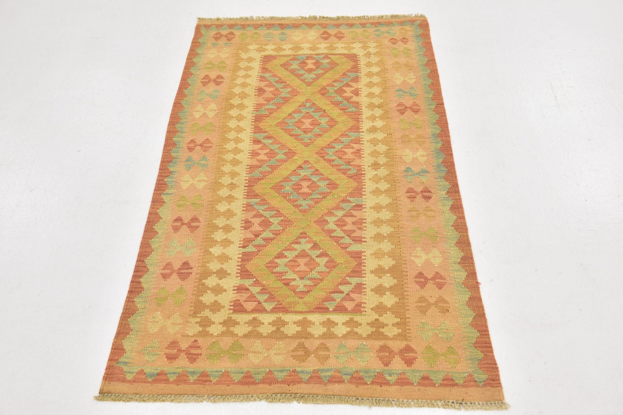 80cm x 140cm Tejido a mano Kilim Waziri Alfombra Lana