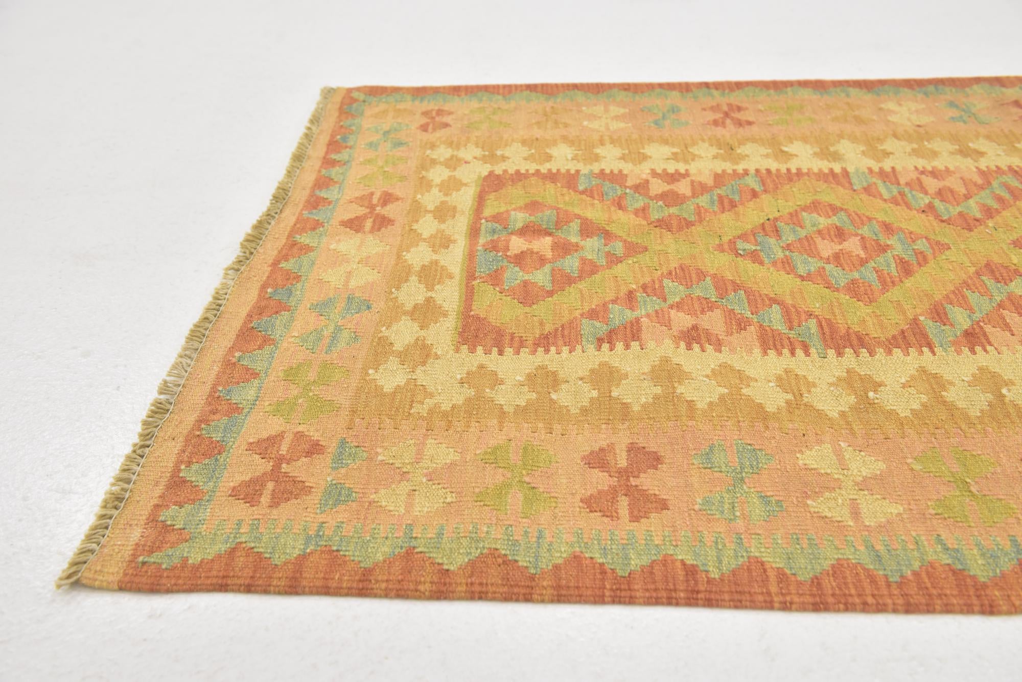 80cm x 140cm Tejido a mano Kilim Waziri Alfombra Lana