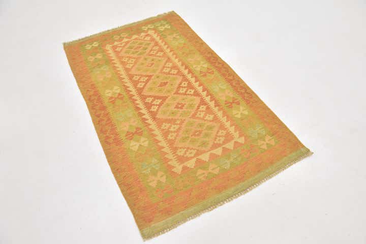 3' x 5' Hand Woven Kilim Waziri Wool Rug