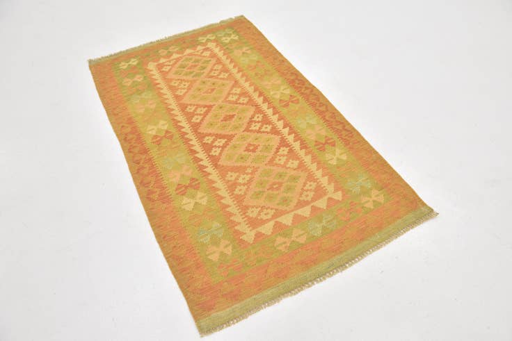 Detail image of 3' x 5' Hand Woven Kilim Waziri Wool Rug