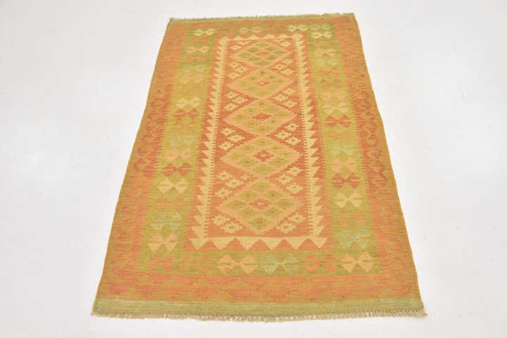 3' x 5' Hand Woven Kilim Waziri Wool Rug