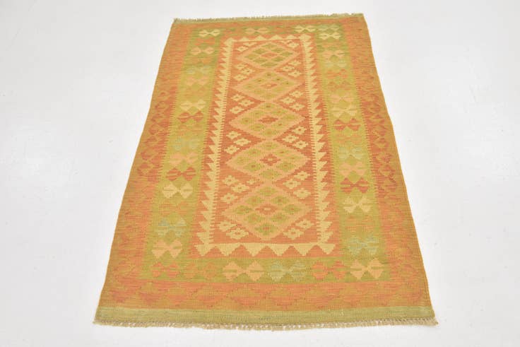Detail image of 3' x 5' Hand Woven Kilim Waziri Wool Rug