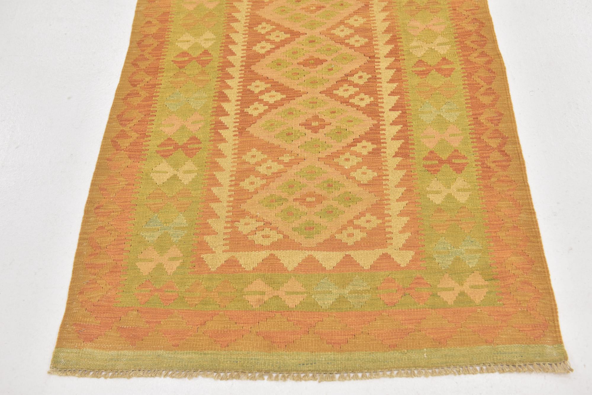 3' x 5' Hand Woven Kilim Waziri Wool Rug