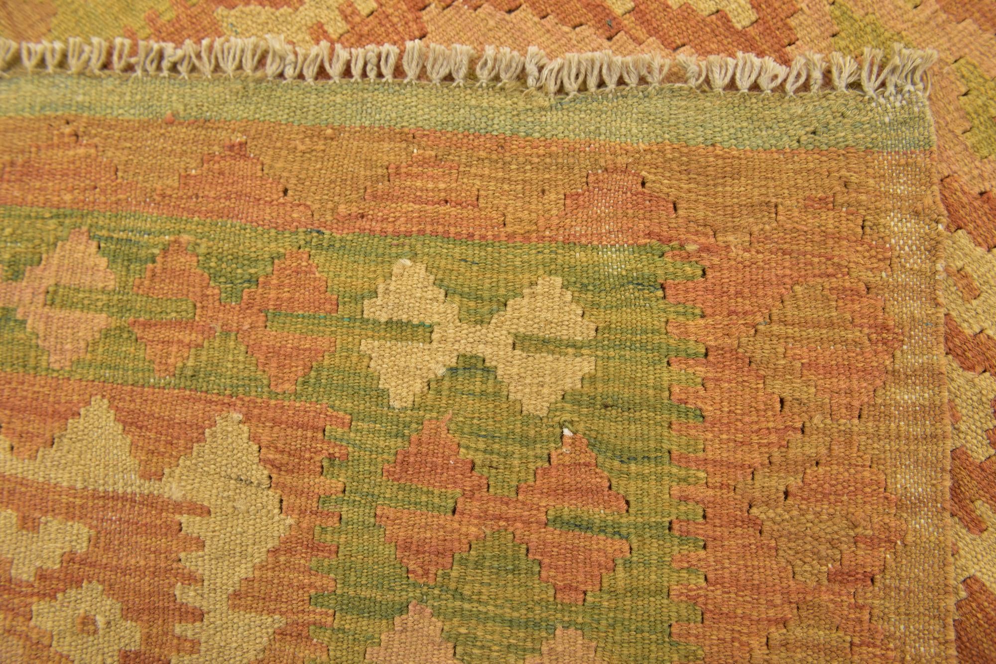 3' x 5' Hand Woven Kilim Waziri Wool Rug