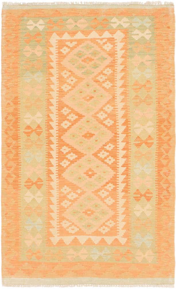 3' x 5' Hand Woven Kilim Waziri Wool Rug
