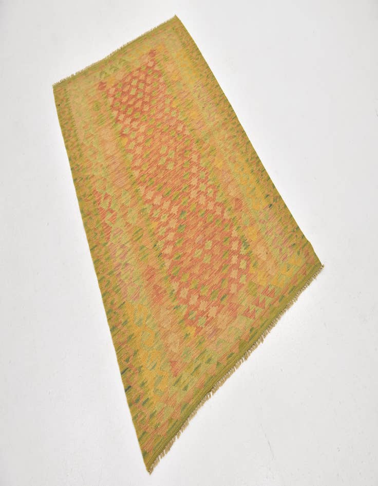 Detail image of 3' 5 x 5'  Hand Woven Kilim Waziri Wool Rug