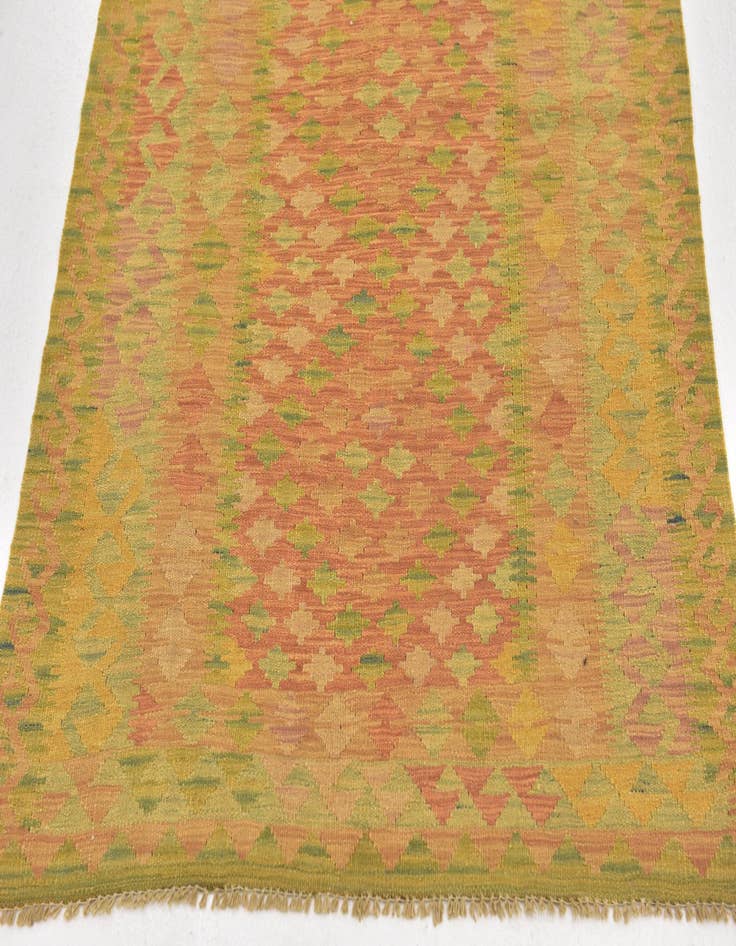 Detail image of 3' 5 x 5'  Hand Woven Kilim Waziri Wool Rug