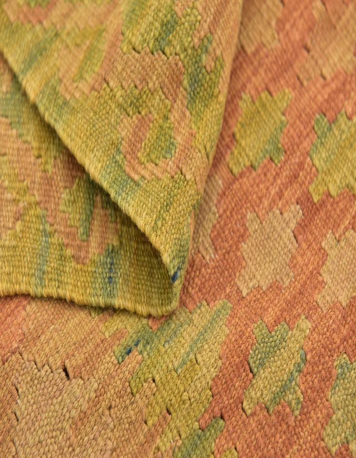 Detail image of 3' 5 x 5'  Hand Woven Kilim Waziri Wool Rug