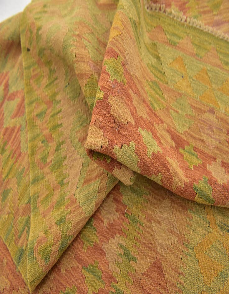 Detail image of 3' 5 x 5'  Hand Woven Kilim Waziri Wool Rug