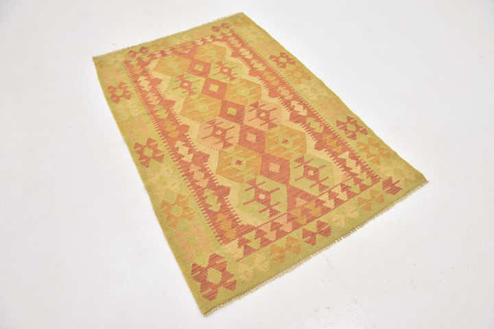 3' 3 x 5' Hand Woven Kilim Waziri Wool Rug