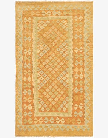 2' 6 x 4' 5 Hand Woven Kilim Waziri Wool Rug