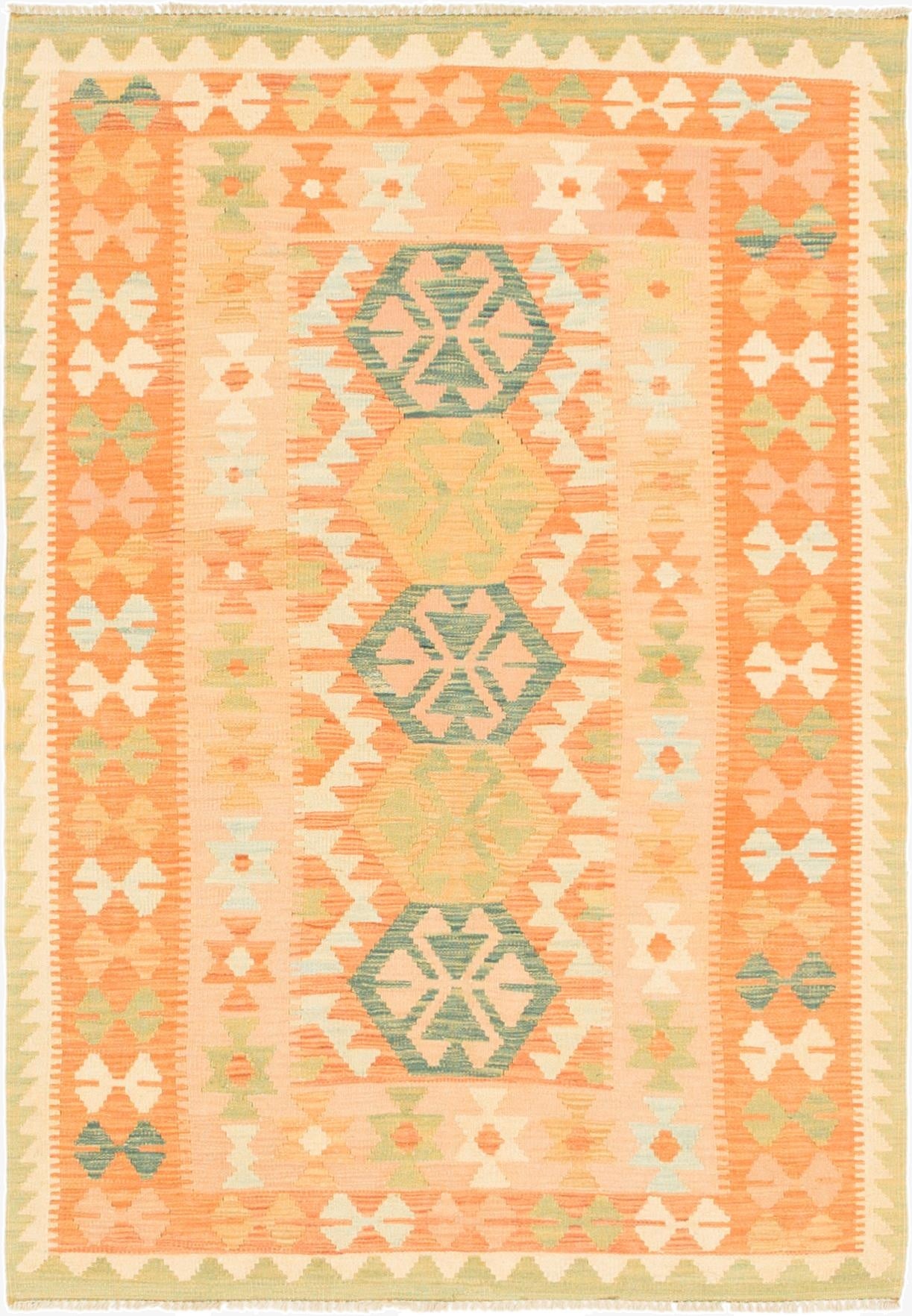 3' 4 x 5'  Hand Woven Kilim Waziri Wool Rug