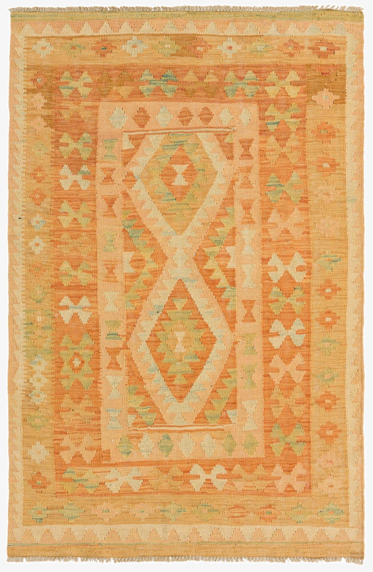 3' 2 x 5'  Hand Woven Kilim Waziri Wool Rug