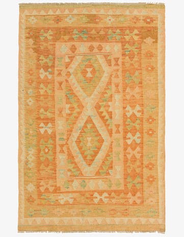 3' 2 x 5' Hand Woven Kilim Waziri Wool Rug