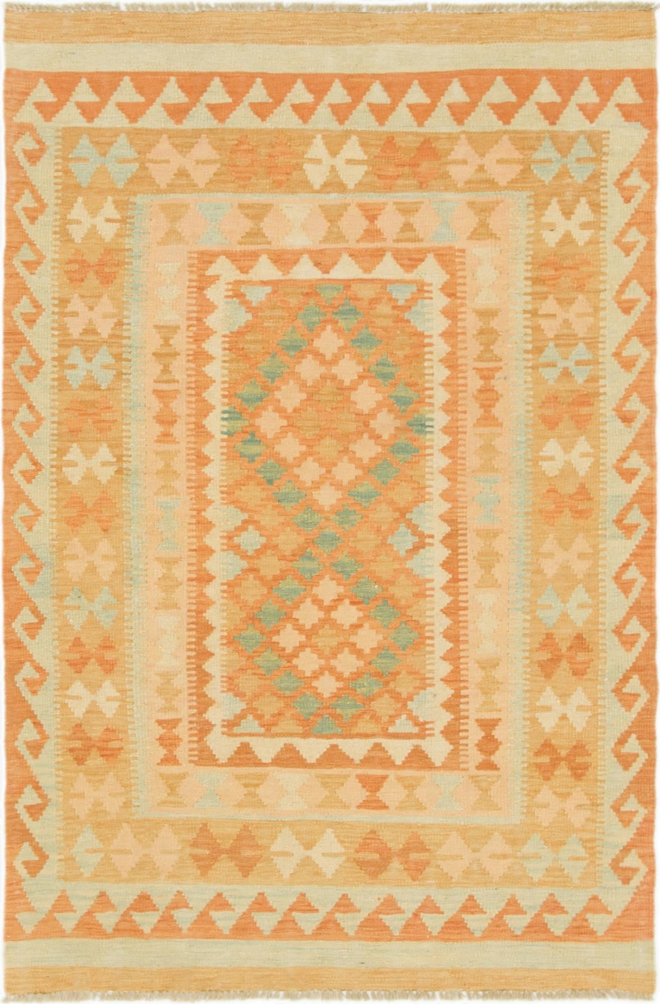 3' 5 x 5' 2  Hand Woven Kilim Waziri Wool Rug