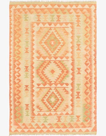 3' 2 x 5' Hand Woven Kilim Waziri Wool Rug