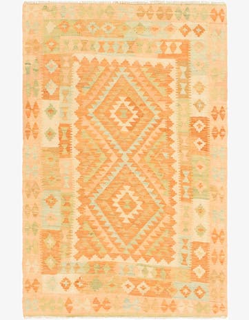 3' 3 x 5' Hand Woven Kilim Waziri Wool Rug