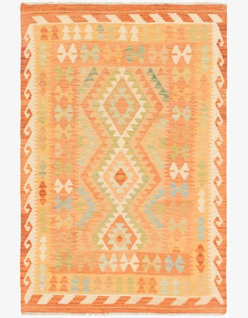 3' 3 x 5' Hand Woven Kilim Waziri Wool Rug