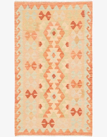 2' 5 x 4' 2 Hand Woven Kilim Waziri Wool Rug