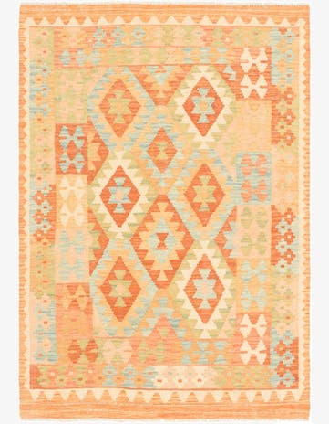 3' 5 x 5' Hand Woven Kilim Waziri Wool Rug