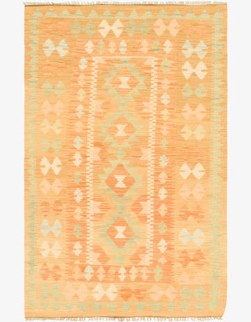 2' 7 x 4' 3 Hand Woven Kilim Waziri Wool Rug