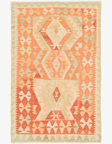 2' 8 x 4' Hand Woven Kilim Waziri Wool Rug